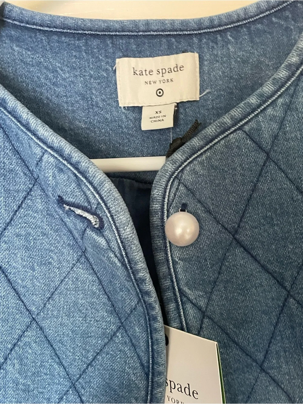 Kate Spade Quilted Denim Jacket in Blue color